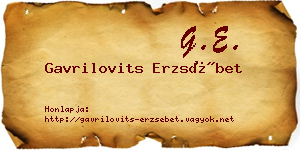 Gavrilovits Erzsébet névjegykártya
